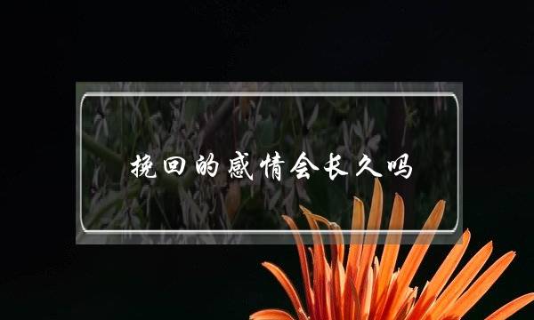 挽回的感情会长久吗