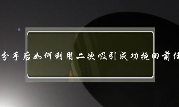 分手后如何利用二次吸引成功挽回前任