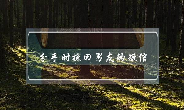 分手时挽回男友的短信